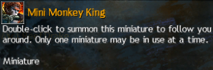 MMOJUGG Guild Wars 2 US Mini Monkey King Details View of Item Function and Use